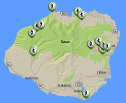 Kauai Hiking Map